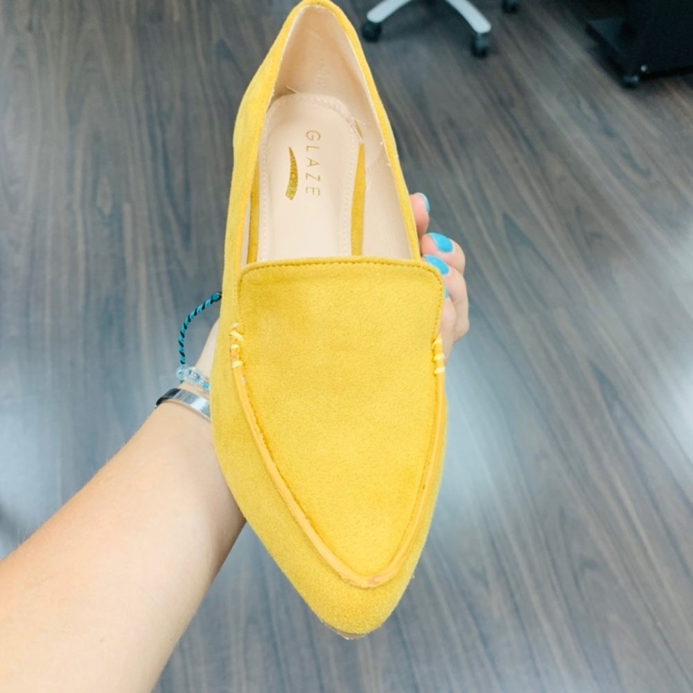 Mustard suede flat - Picture 4 of 5